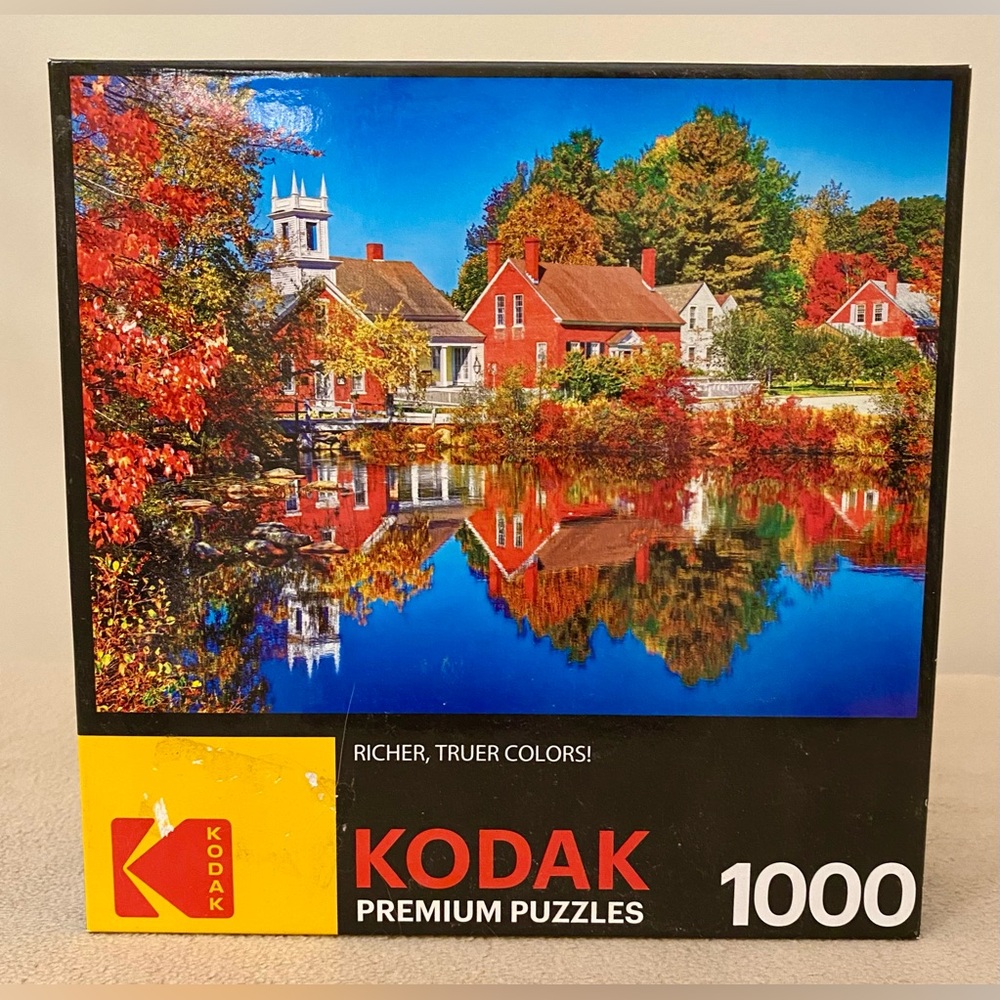 Kodak Premium Autumn In Harrisville New Hampshire Scene 1000 PC Jigsaw Puzzle